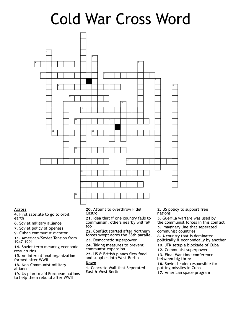 Cold War Cross Word