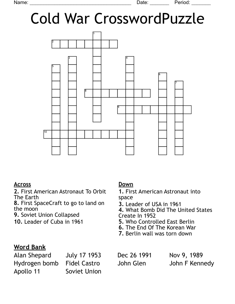 Cold War CrosswordPuzzle
