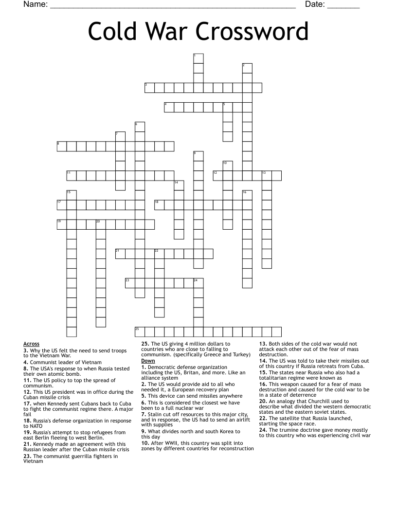 Cold War Crossword