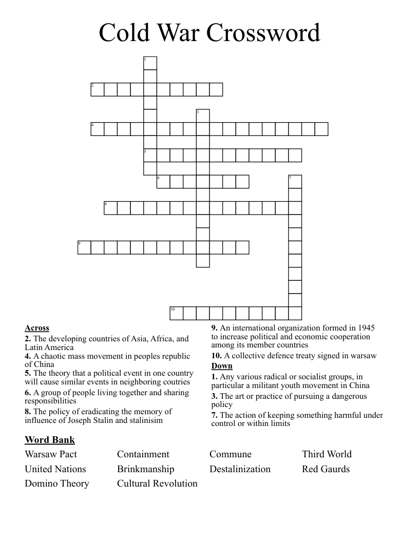 Cold War Crossword