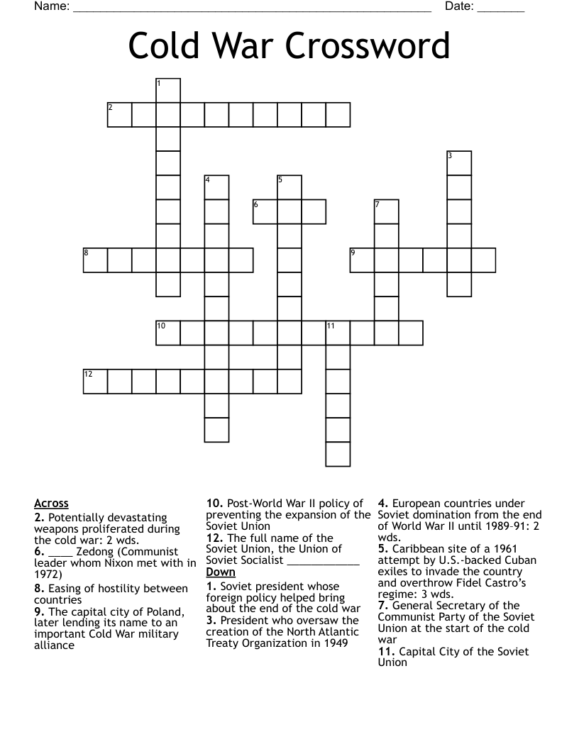 Cold War Crossword