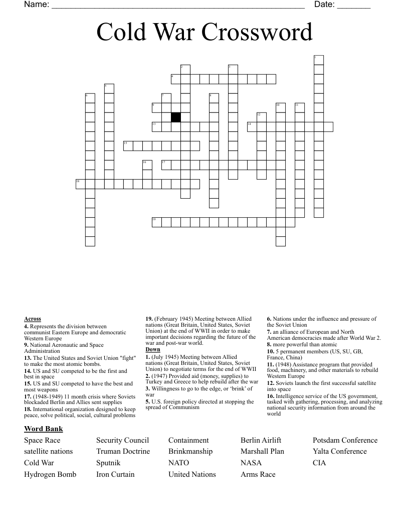 Cold War Crossword