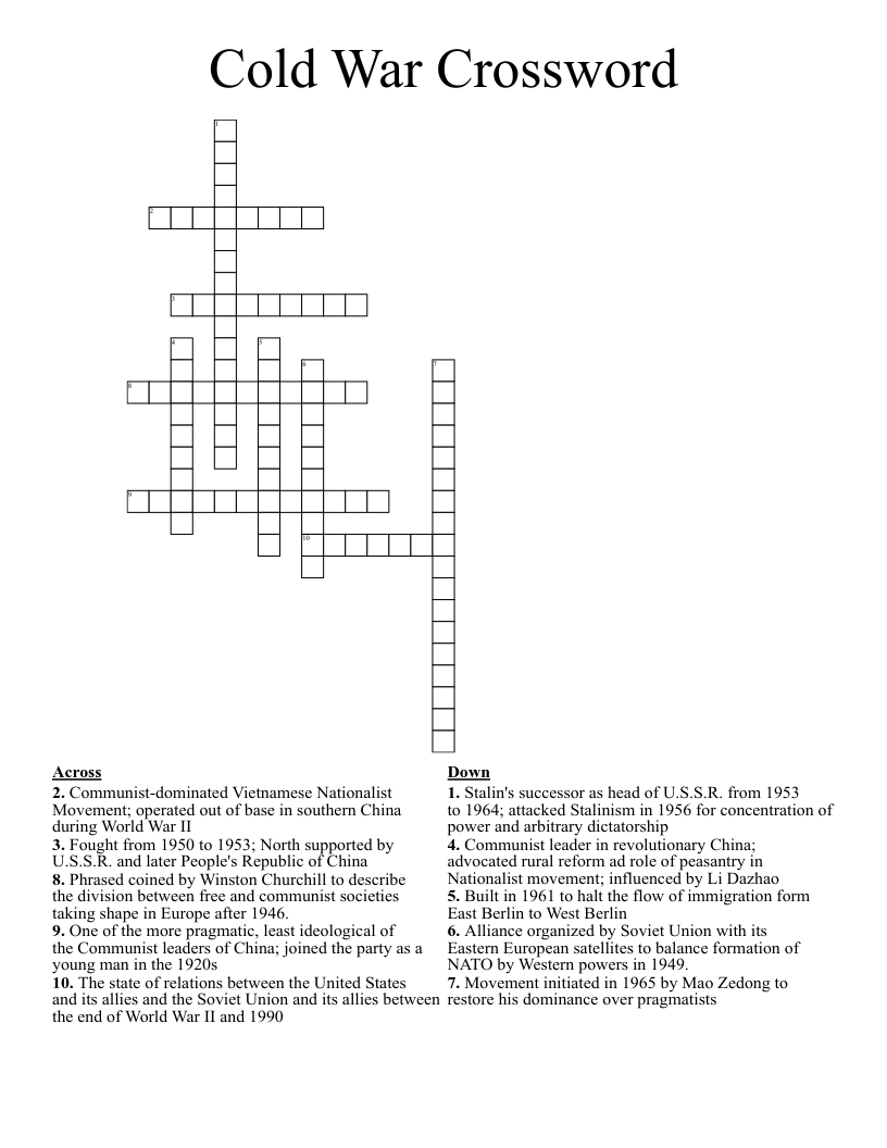 Cold War Crossword 