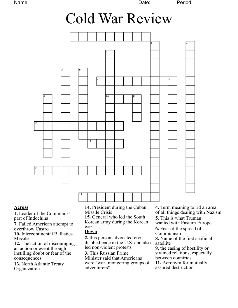 Cold War Review Crossword