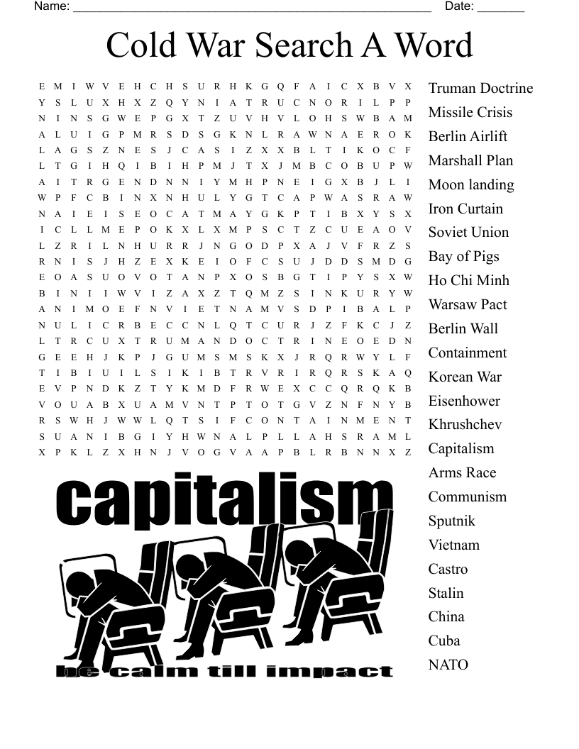 Cold War Search A Word Word Search