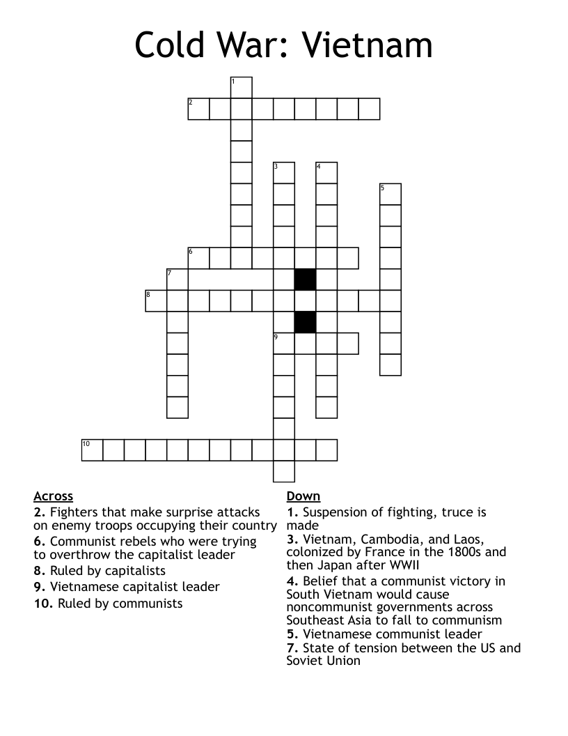 Cold War: Vietnam Crossword