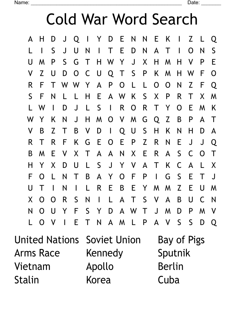 Cold War Word Search