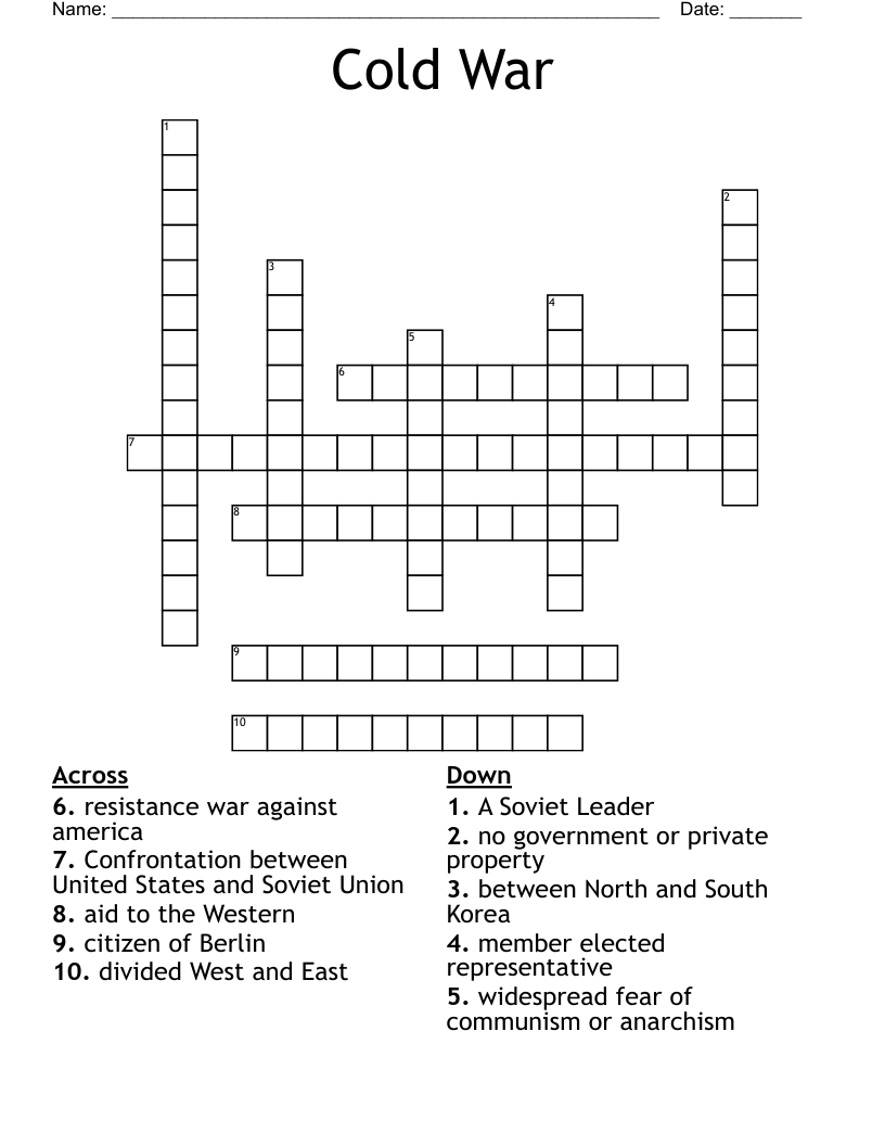 Cold War  Crossword