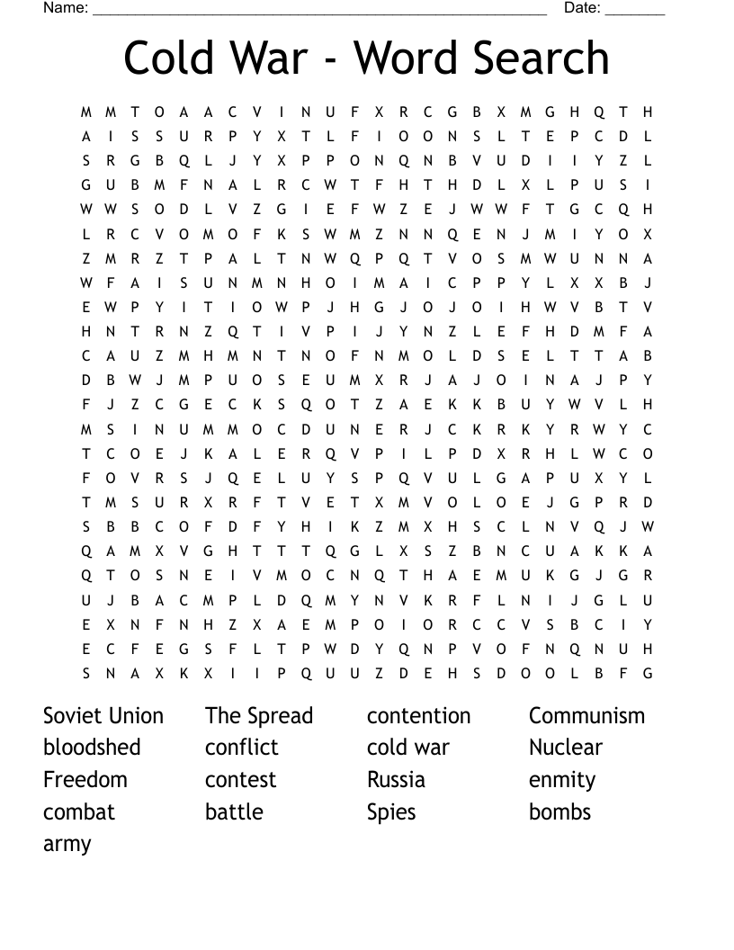 Cold War - Word Search
