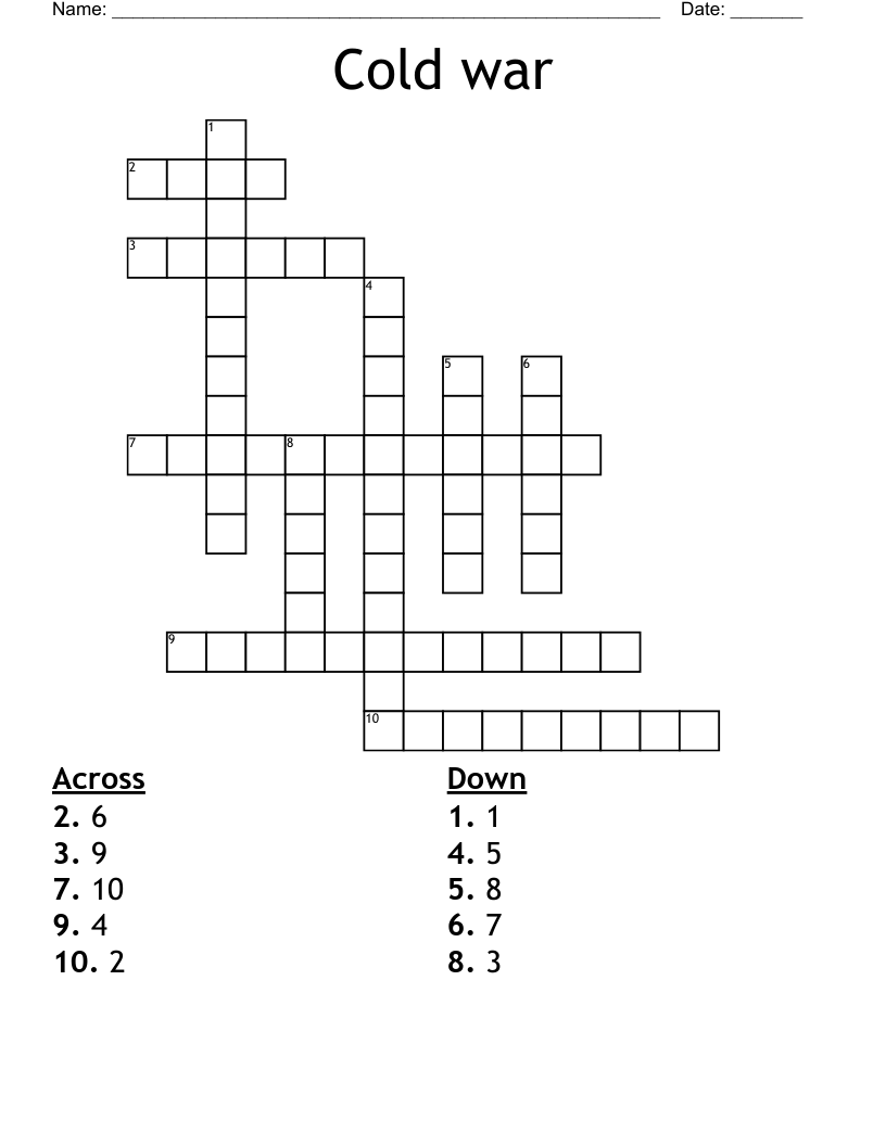 Cold war Crossword