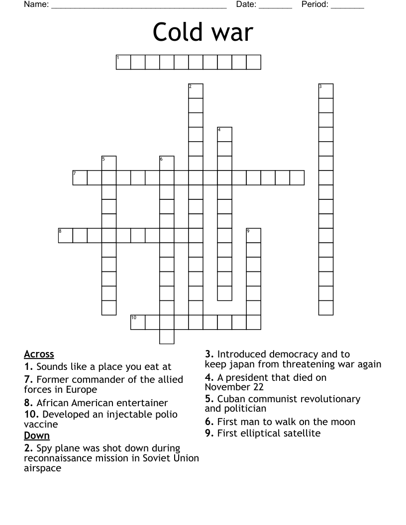 Cold war Crossword