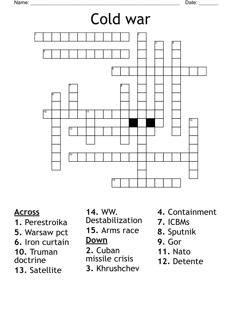 Cold war Crossword