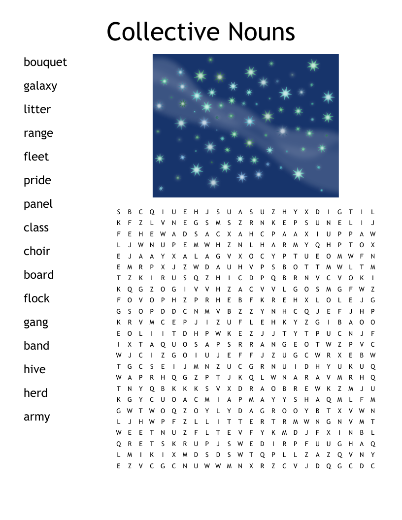 Collective Nouns Word Search
