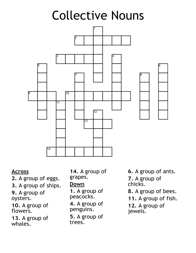Collective Nouns Crossword