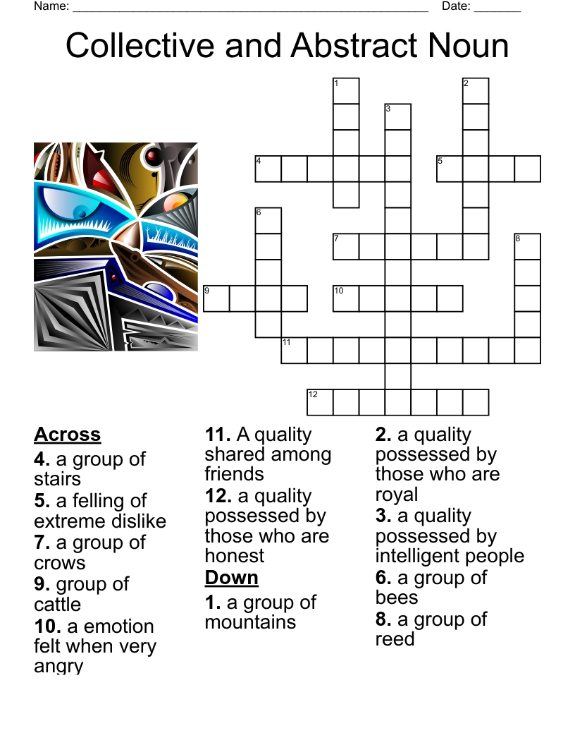 Collective and Abstract Noun  Crossword