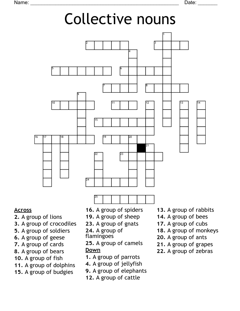 Collective nouns Crossword