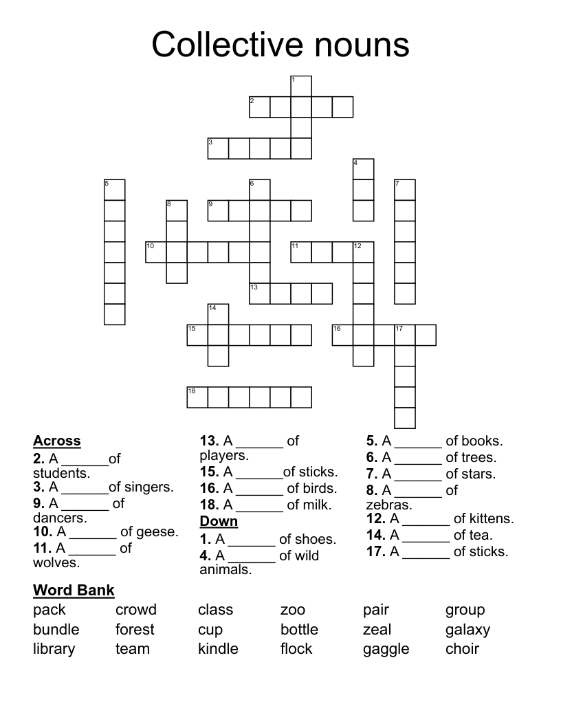 Collective nouns Crossword
