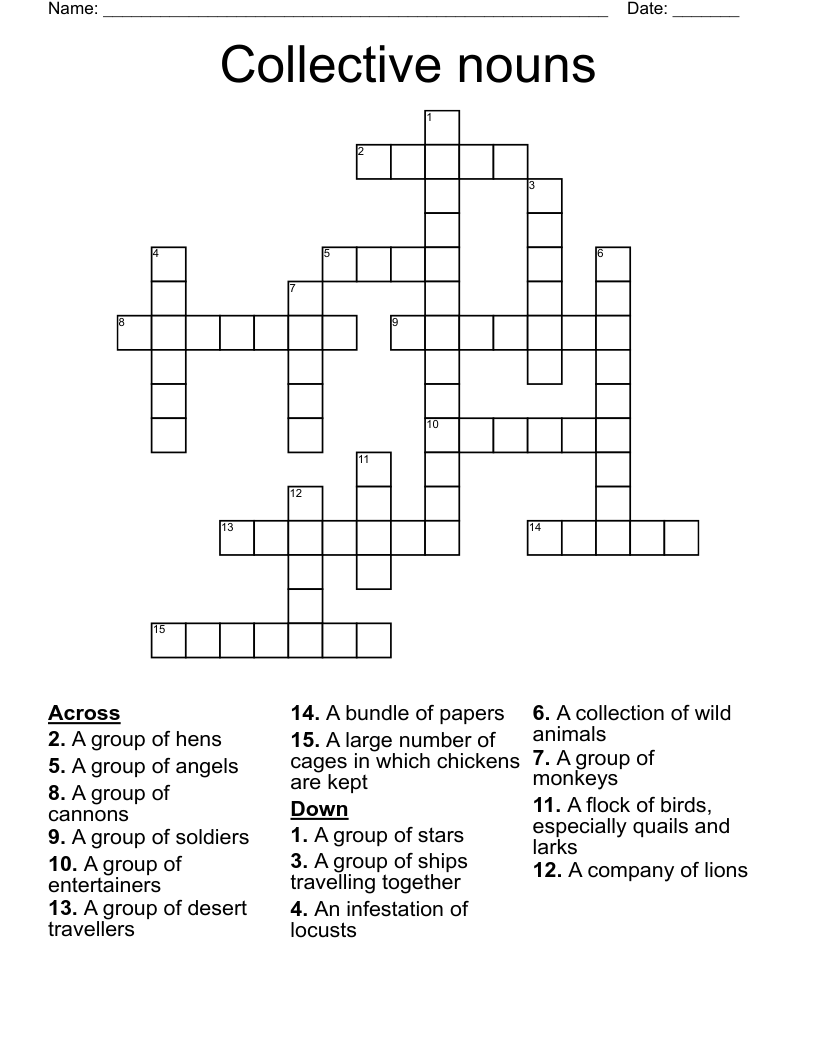 Collective nouns Crossword