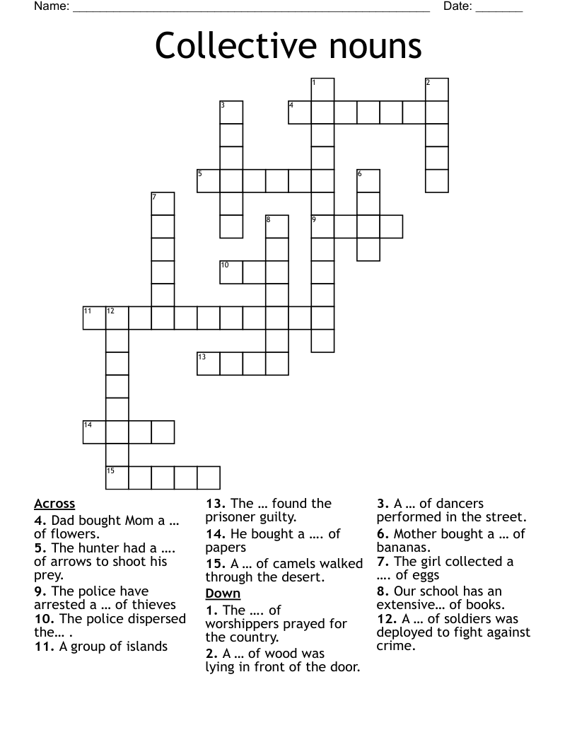 Collective nouns Crossword