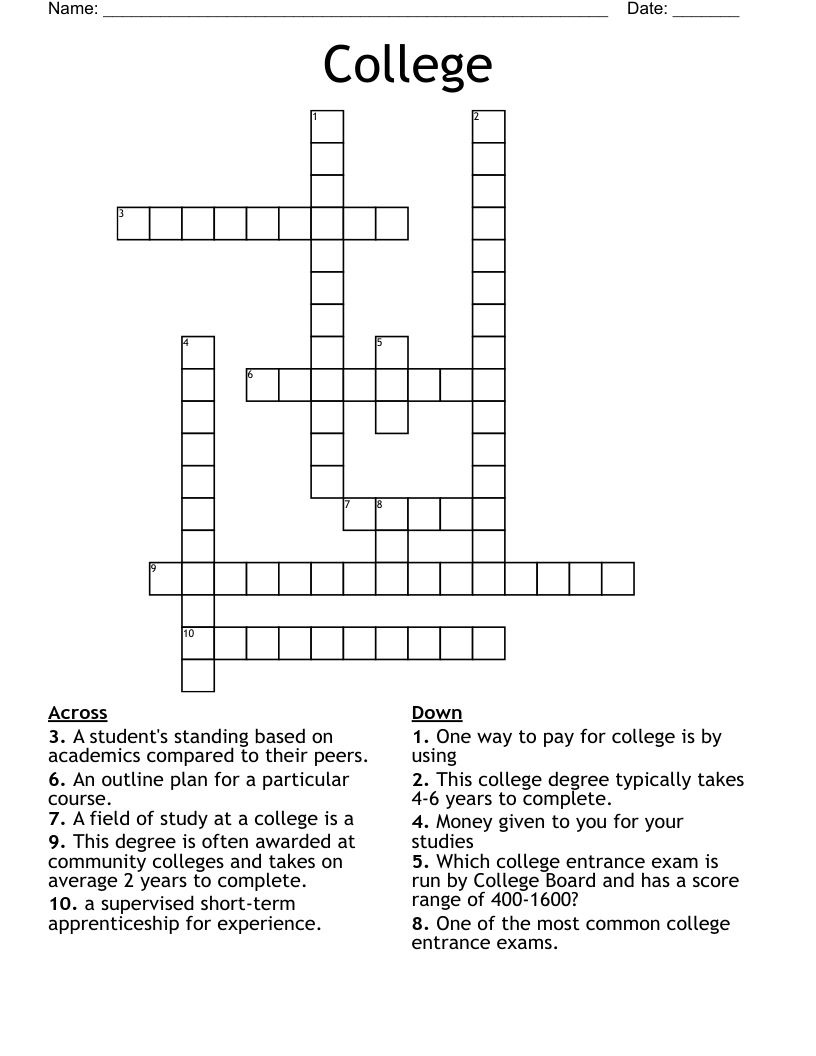College Crossword