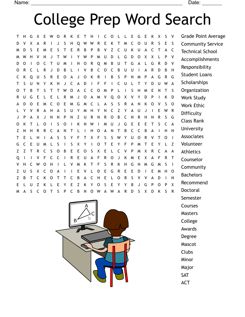 College Prep Word Search