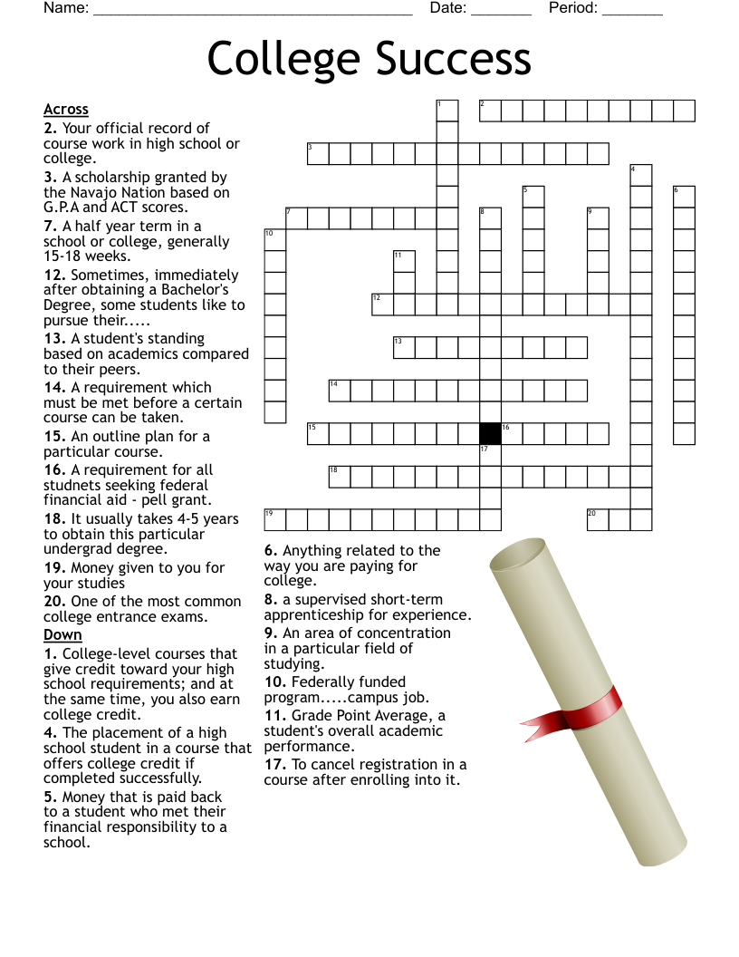 College Success Crossword