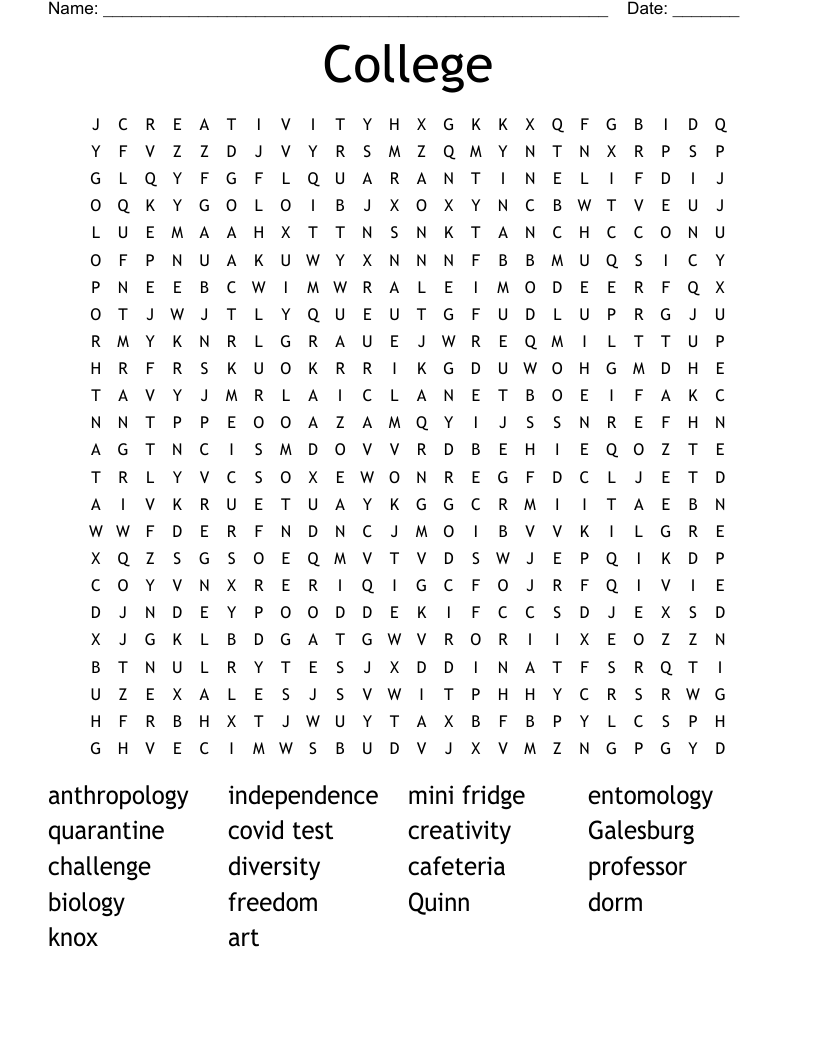 College  Word Search