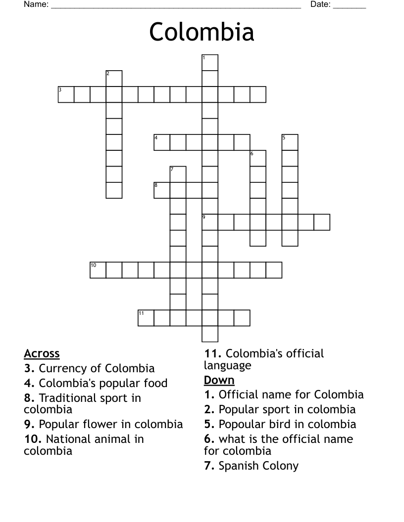 Colombia Crossword