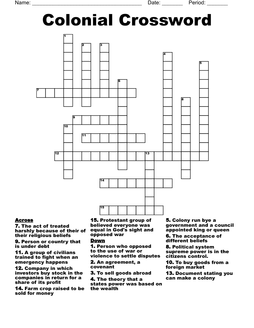 Colonial Crossword
