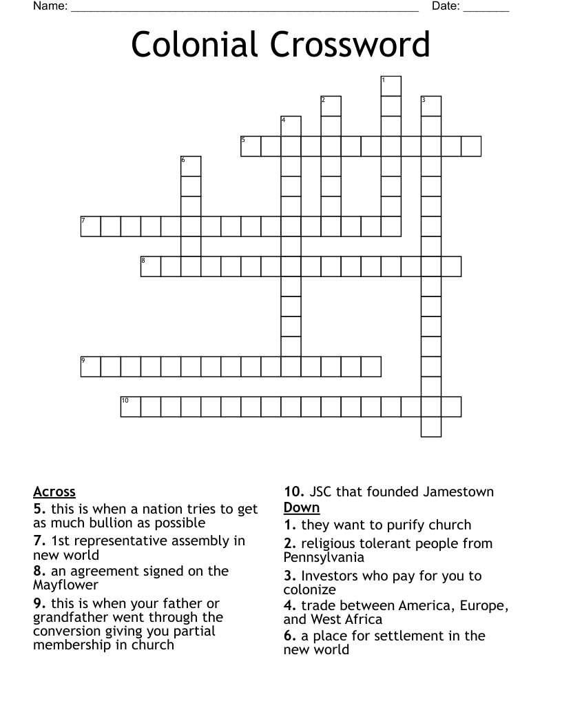 Colonial Crossword