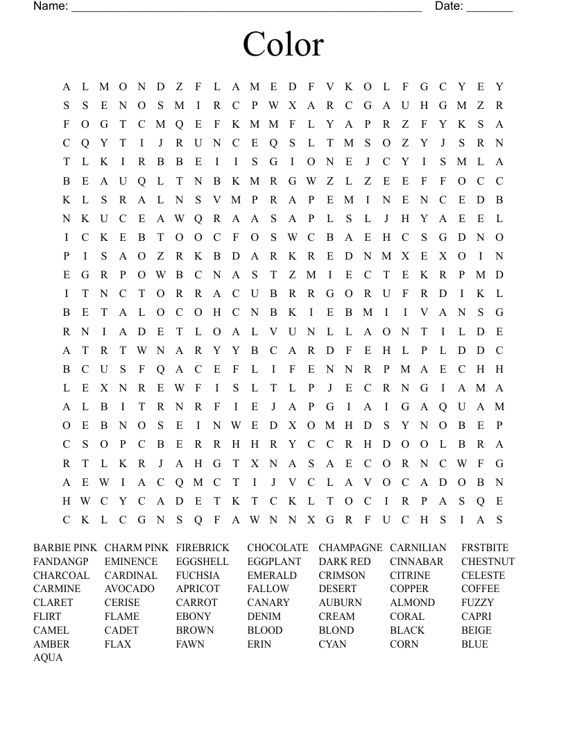 Color Word Search