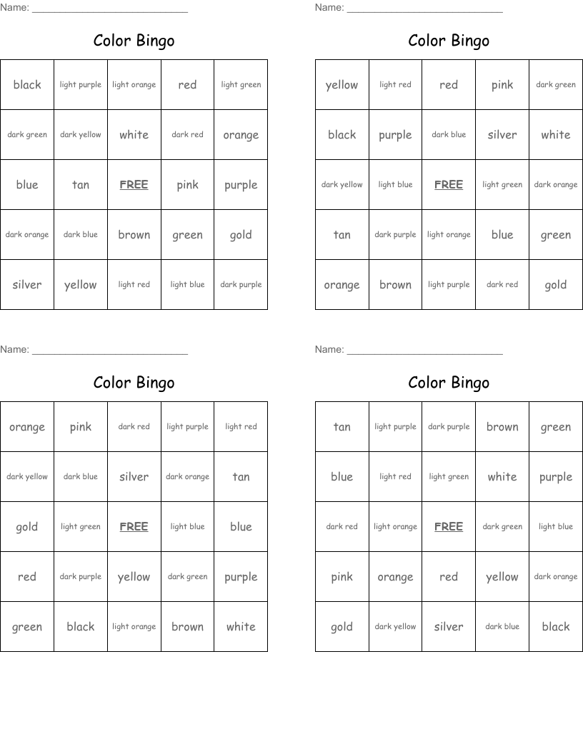 Color Bingo