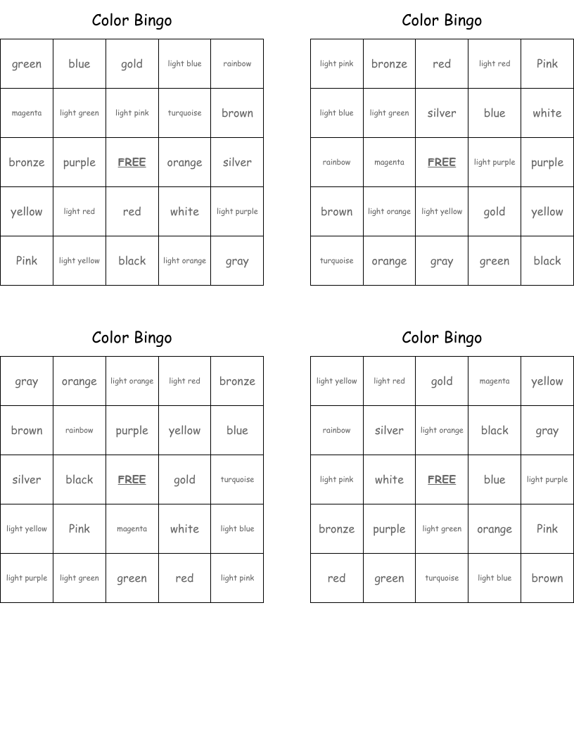 Color Bingo