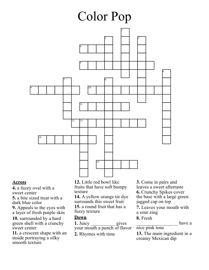 Color Pop Crossword