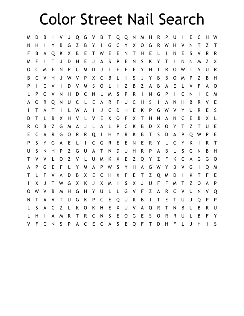 Color Street Nail Search Word Search