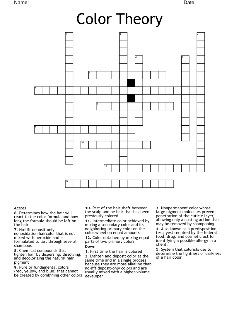 Color Theory Crossword