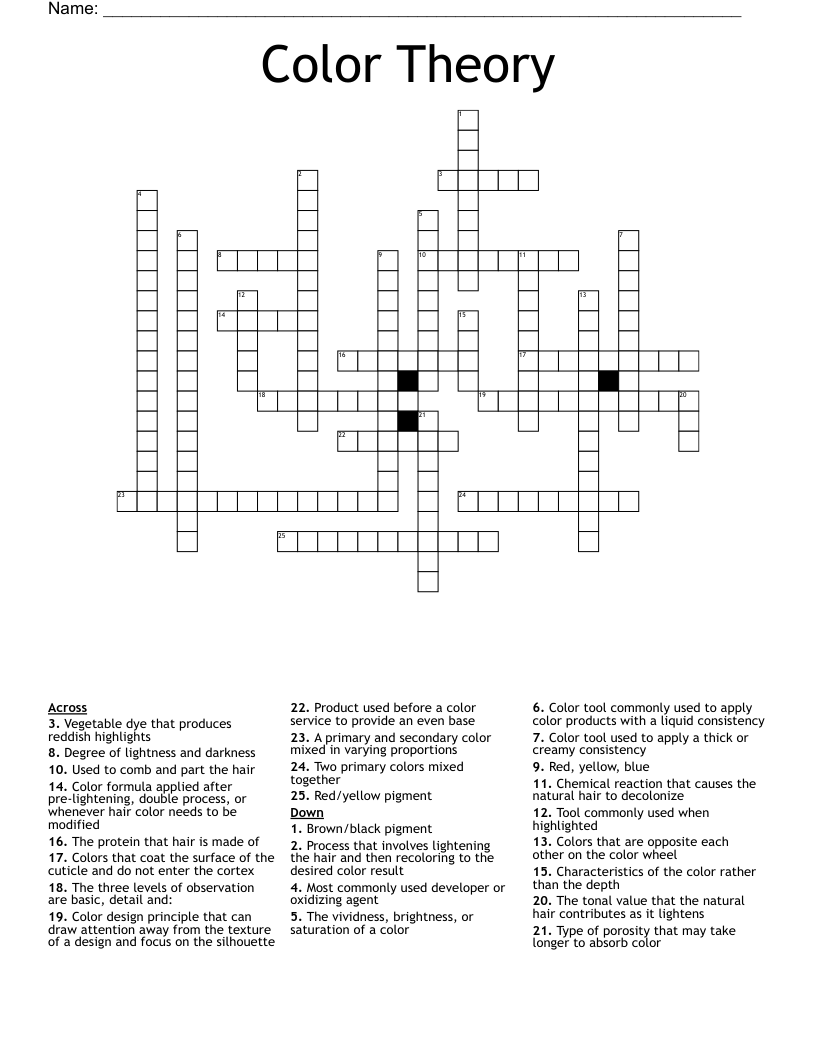 Color Theory Crossword