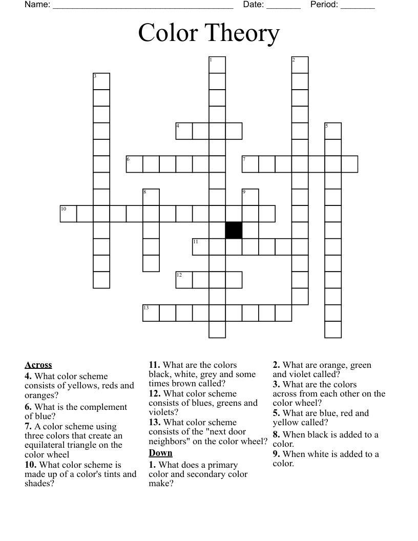 Color Theory Crossword