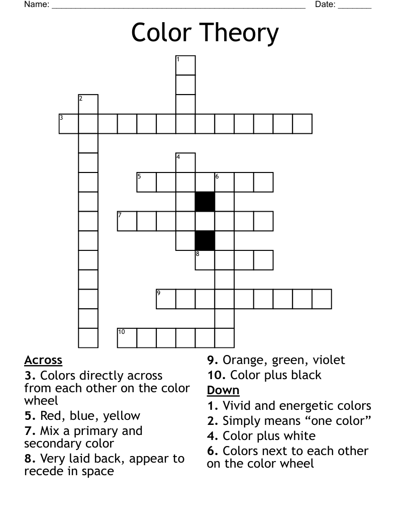Color Theory Crossword