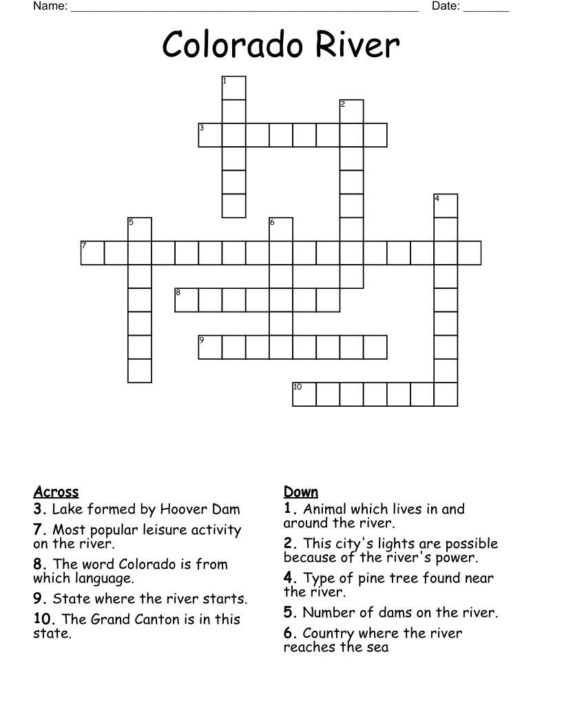 Colorado River Crossword