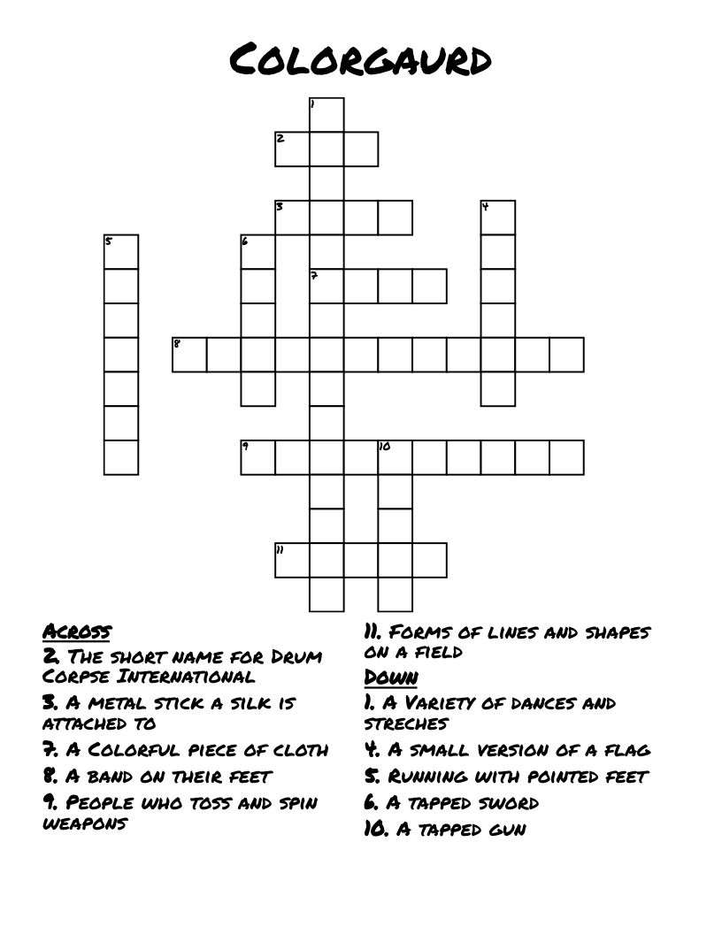 Colorgaurd Crossword