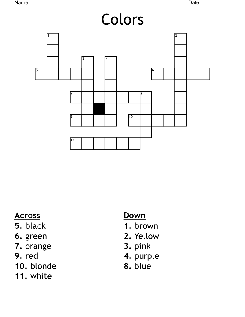 Colors Crossword