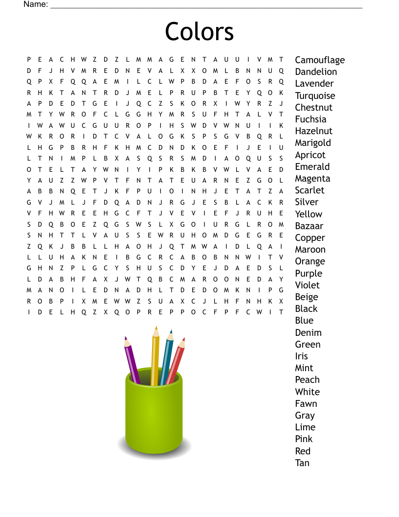 Colors Word Search
