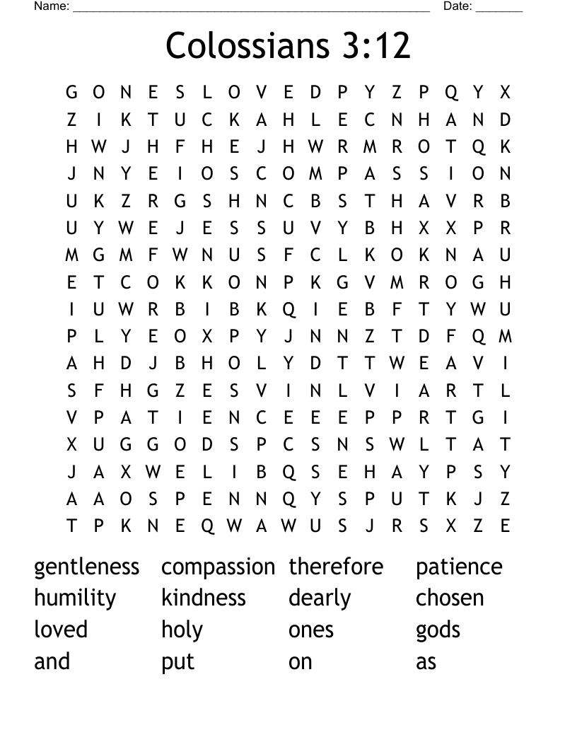 Colossians 3:12 Word Search