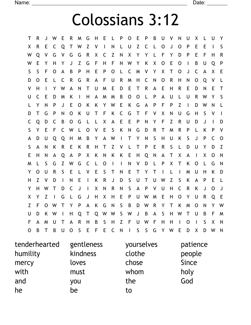Colossians 3:12 Word Search