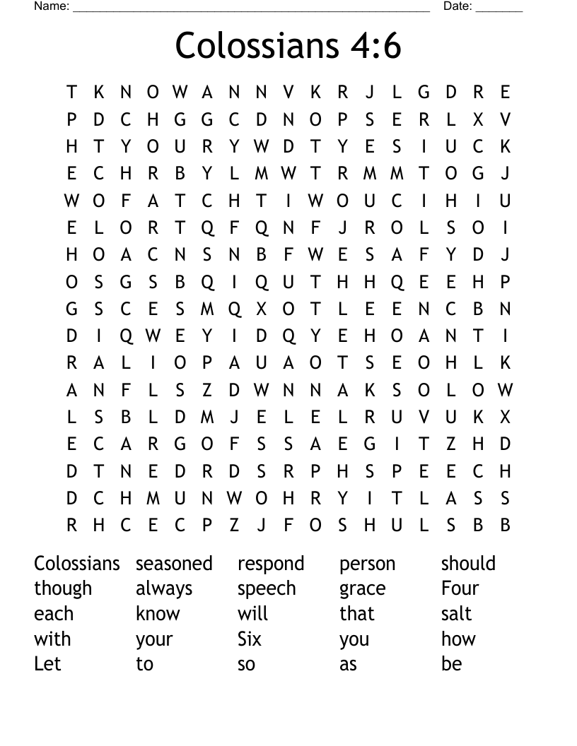 Colossians 4:6 Word Search