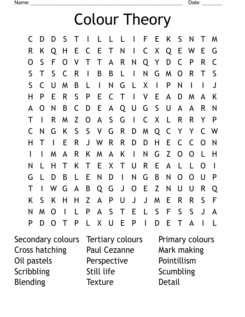 Colour Theory Word Search