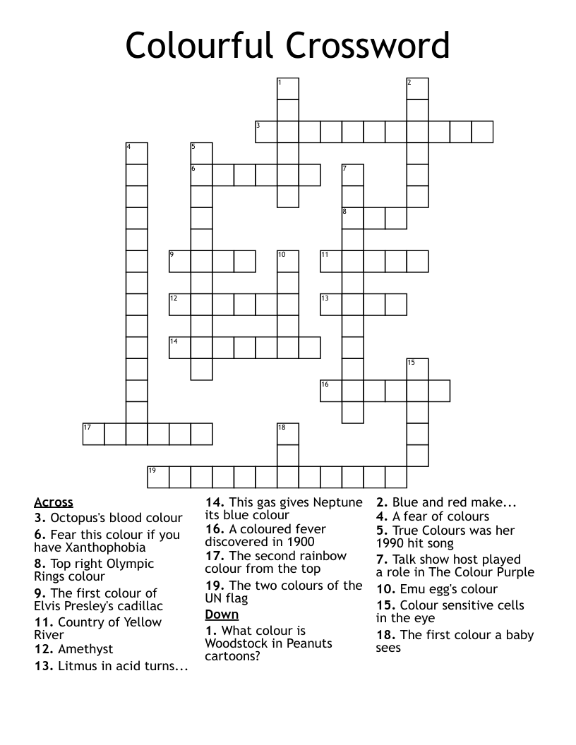 Colourful Crossword