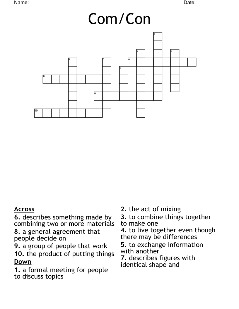 Com/Con Crossword