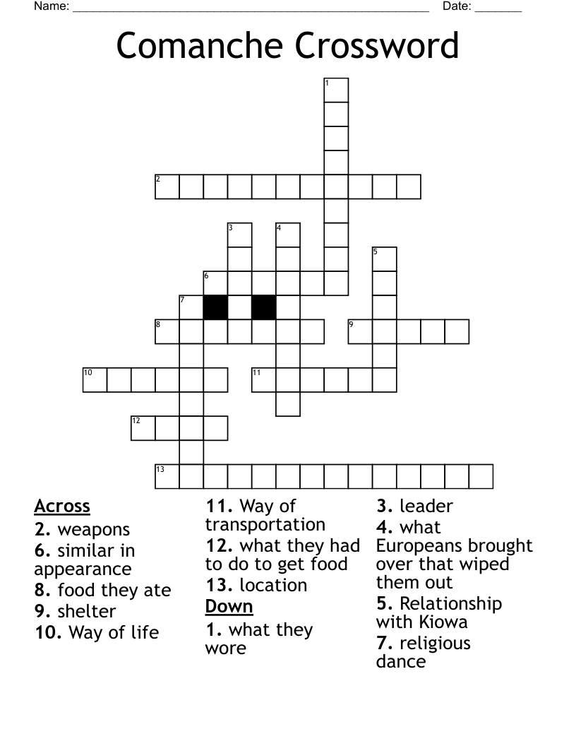 Comanche Crossword